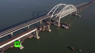 Завершён монтаж опор для железнодорожной части Крымского моста