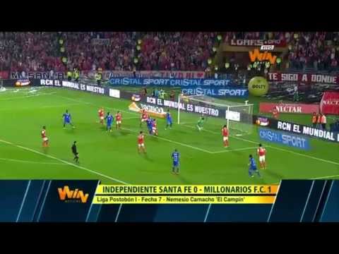 El gol del Santa Fe 0 - Millonarios 1 por la fecha 7 de la Liga Postobón 2014-I El gol del Santa Fe 0 - Millonarios 1 por la fecha 7 de la Liga Postobón 2014-I