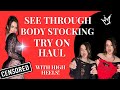 TRANSPARENT Black Bodystocking TRY ON HAUL with Heels and Mirror View! Jean Marie Try On