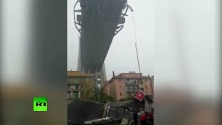 Обрушение моста в Генуе, где погибли 11 человек