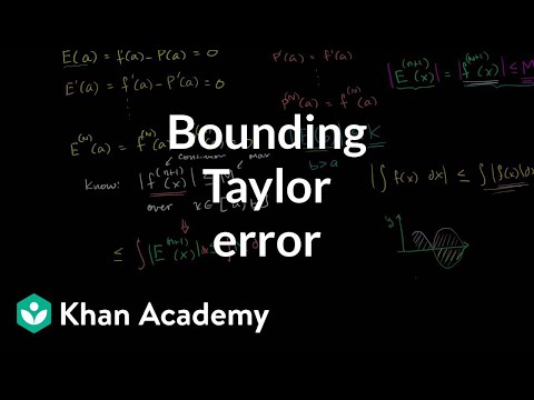 Proof: Bounding the Error or Remainder of a Taylor Polynomial Approximation