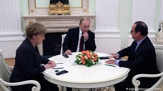 нулевой итог переговоров Меркель и Олланда с Путиным по Украине 7.02.2015