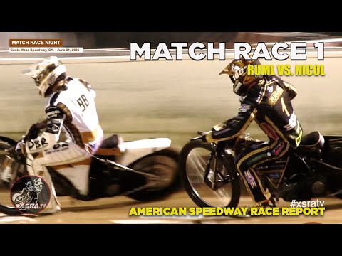 Ruml vs. Nicol FACE OFF In Match Race 1 at Costa Mesa Speedway - dirt track racing video image