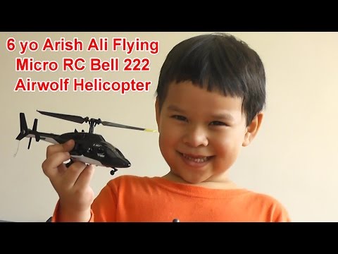 Micro RC Bell 222 Airwolf Helicopter Flown by 6 yo Pilot - UCsFctXdFnbeoKpLefdEloEQ