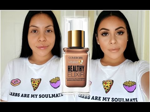 NEW COVERGIRL VITALIST HEALTHY ELIXIR FOUNDATION TESTED: REVIEW + DEMO! | JuicyJas - UCqTR5f7YkGro3cPv23SqcqQ