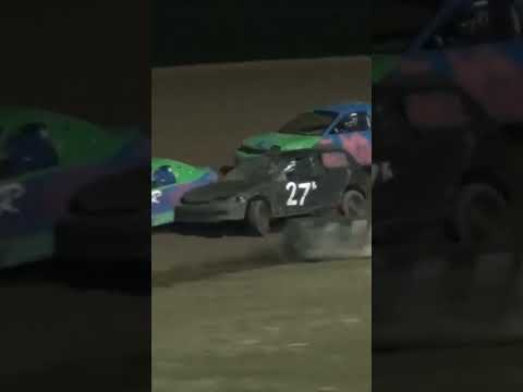 Shawn Kasten rolls his four cylinder at Wilmot Raceway. - dirt track racing video image