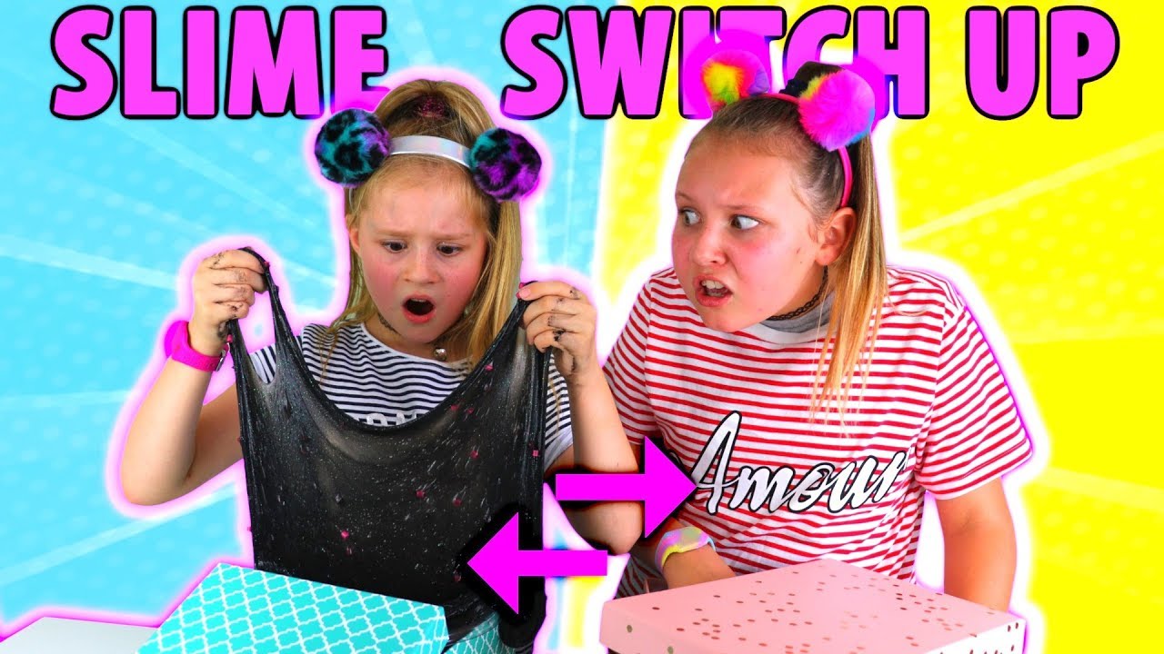 Включи family box слайм челлендж. Blindfolded Slime Challenge! Making Instagram Slime blindfolded with Caitlin Bea.