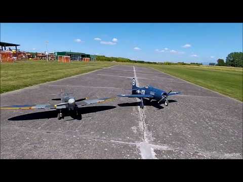 VQ F8F Bearcat and Hangar 9 Spitfire flying together - UCLqx43LM26ksQ_THrEZ7AcQ