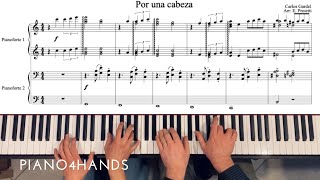C. Gardel - Por una cabeza - Arr. for Piano four hands (with score)