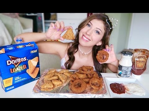 COOL RANCH CHEESY LOADED DORITOS + ONION RINGS! Mukbang Eating Show | MEESH LA - UC6D1enwNb6rEaI5bCs0UrfQ