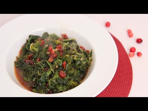 Sauteed Kale with Cranberries & Balsamic Recipe - Laura Vitale - Laura in the Kitchen Episode 491 - UCNbngWUqL2eqRw12yAwcICg