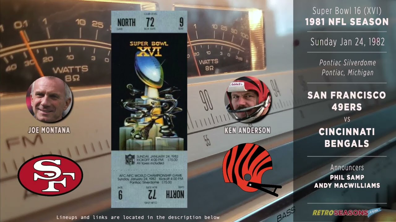 Super Bowl XVI • San Francisco 49ers vs Cincinnati Bengals Radio Broadcast video clip