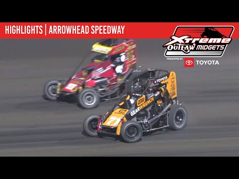 Xtreme Outlaw Midget Series Presented by Toyota | Arrowhead Speedway | July 26, 2024 | HIGHLIGHTS - dirt track racing video image