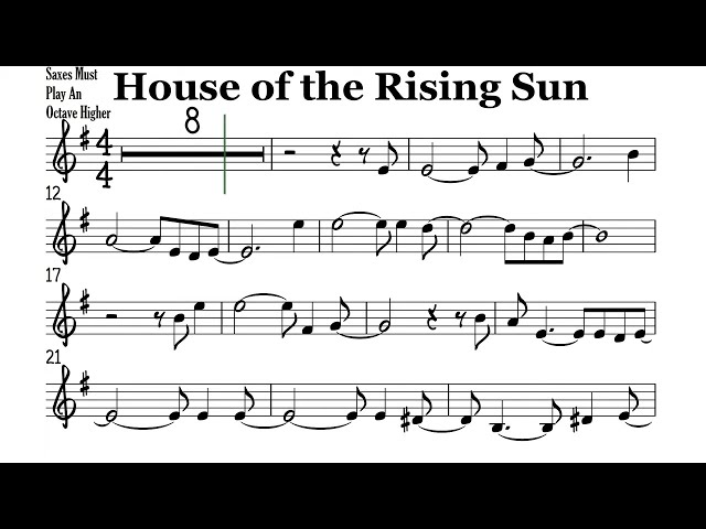 House of the Rising Sun – Trumpet Sheet Music