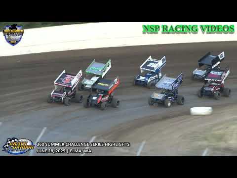 June 28, 2025 360 Summer Challenge Series Highlights Grays Harbor Raceway - dirt track racing video image