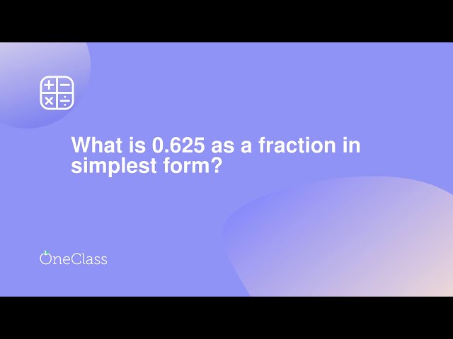 What is .0625 as a Fraction?