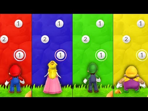 Mario Party 9 - Minigames - Mario vs Luigi vs Peach vs Wario (Master CPU)