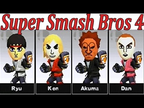 Ryu Vs. Ken Vs. Akuma Vs. Dan (Mii Fighters) - Super Smash Bros. 4 (3DS/WII U) - UCsJjXWCFZcDn-IAghR--S_A