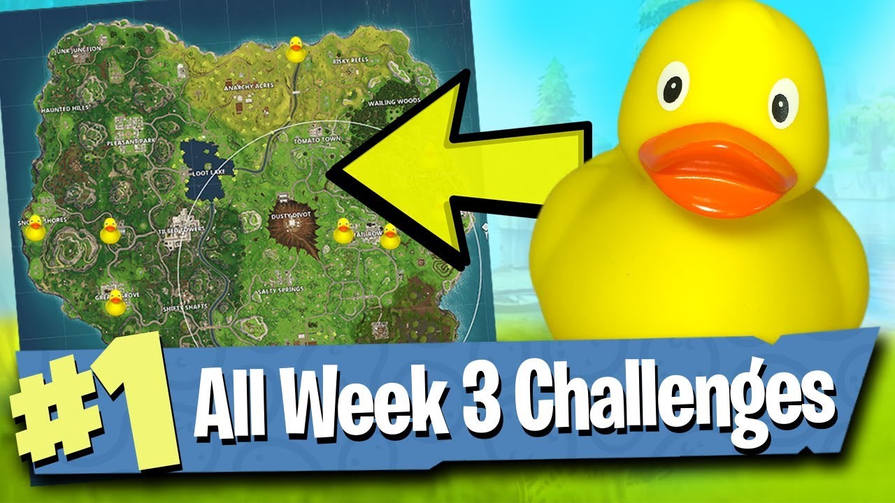 fortnite week 3 challenges guide search rubber duckies fortnite battle royale audiomania lt - fortnite season 4 week 3 rubber duckies