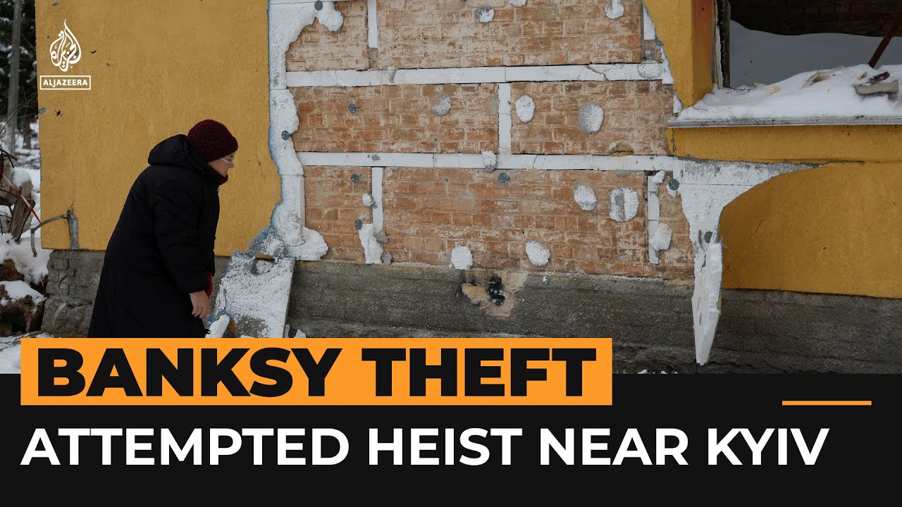 For profit or protection? Banksy painting near Kyiv nearly stolen | AJ #shorts