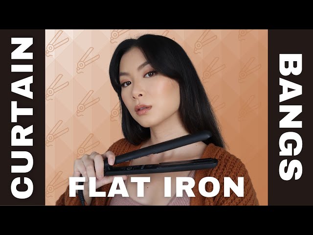 how to style curtain bangs with flat iron
