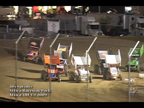 305 Sprints - Attica Raceway Park 4.4.2009 - dirt track racing video image