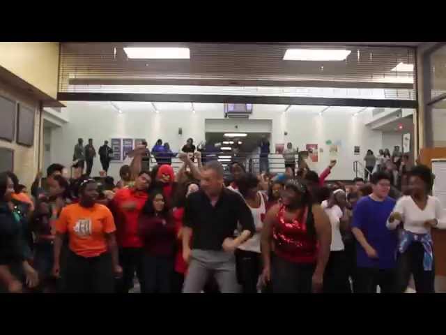 Teacher Dances to Funk Music in Class