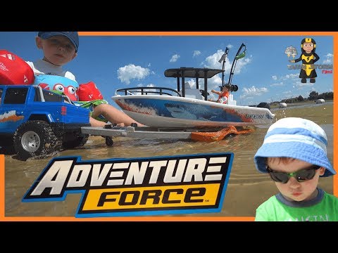 Pretend Play & Unboxing Adventure Force Salt Water Truck & Boat - UCF-uND-dn42ty_EEGBHy_9w