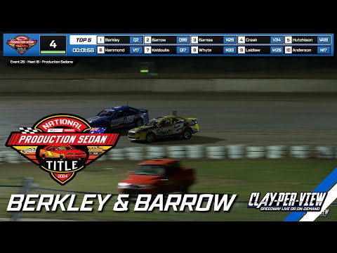 Production Sedans | Berkley Undefeated - Mildura - 26th Apr 2024 | Clay-Per-View - dirt track racing video image