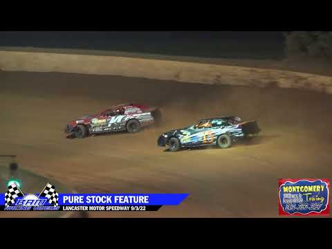 Pure Stock Feature - Lancaster Motor Speedway 9/3/22 - dirt track racing video image