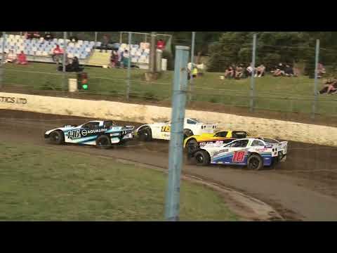 Saloons Race 1 Waikaraka Park Speedway 24 Feb 2024 - dirt track racing video image