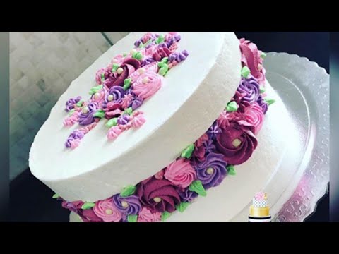 Bolo com bico embutido de rosas (rosetas)