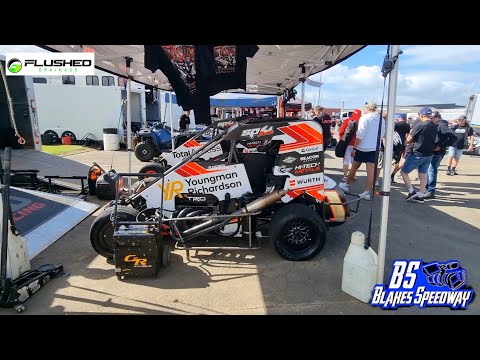 Waikaraka Park World Midgets Series+Streetstocks 290s+V6 Wingless Predator Series Pitwalk - 1/1/25 - dirt track racing video image