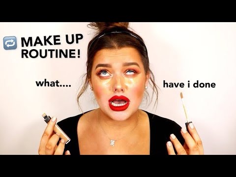 DOING MY MAKE UP ROUTINE... IN REVERSE! *CHALLENGE* | Rachel Leary - UC-Um2u0Agv8Q-OhjO6FZk1g