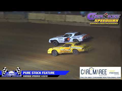 Pure Stock Feature - Cherokee Speedway 4/22/22 - dirt track racing video image