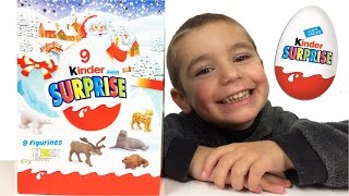 KINDER - Ouverture de 9 Oeufs Kinder Surprise animaux - Unboxing 9 Kinder Surprise Eggs