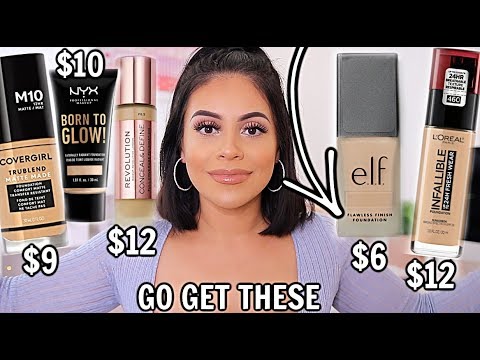 TOP 5 DRUGSTORE FOUNDATIONS: YOU HAVE TO TRY THESE! *full coverage + long wearing* - UCqTR5f7YkGro3cPv23SqcqQ