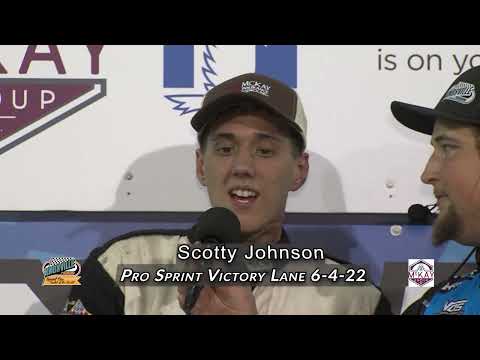 Knoxville Raceway Pro Sprints Victory Lane / Scotty Johnson / June 4, 2022 - dirt track racing video image