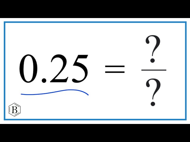 What is 0.25 as a Fraction?