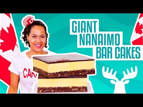 How To Make Giant Nanaimo Bars out of CAKE for Canada 150 | Yolanda Gampp | How To Cake It - UCvM1hVcRJmVWDtATYarC0KA