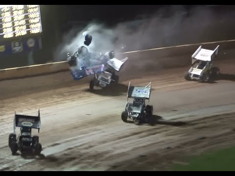Brady Donnohue UMSS Wing Sprint Flip - Cedar Lake Speedway 05/07/2022 - dirt track racing video image
