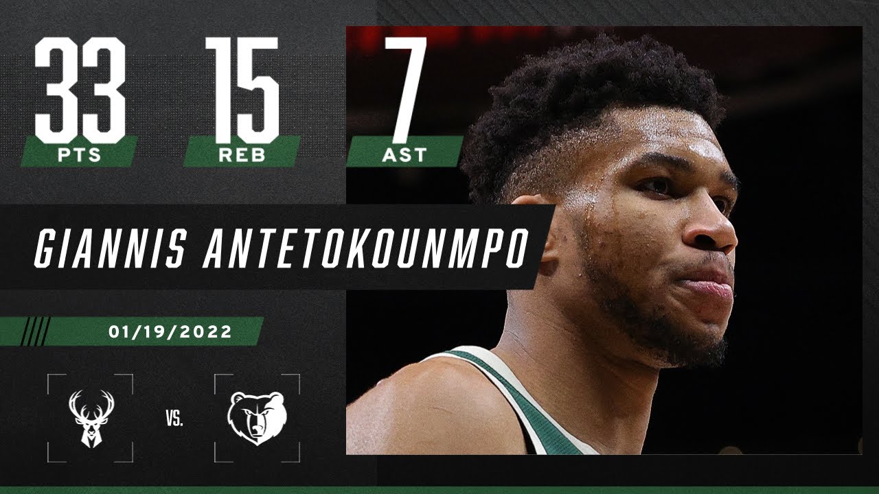 Giannis Antetokounmpo posts HUGE 33 PTS, 15 REB double-double over Grizzlies 💪