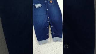 9005 macacao jeans bebe menino com ribanas nos punhos menino