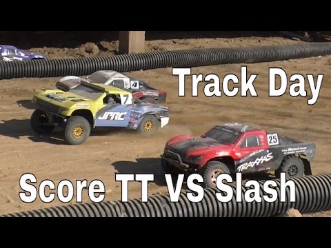 Axial Score Trophy Truck VS Traxxas Slashes On Outdoor RC Track @ Dropzone Plymouth MA (RAW) - UCerbnOYwiVAIz8hmhHkxQ8A