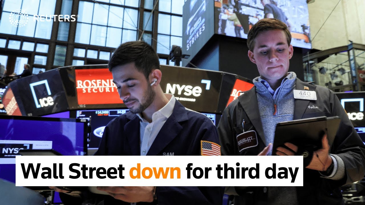 Wall Street down for third day, concerns weigh on tech