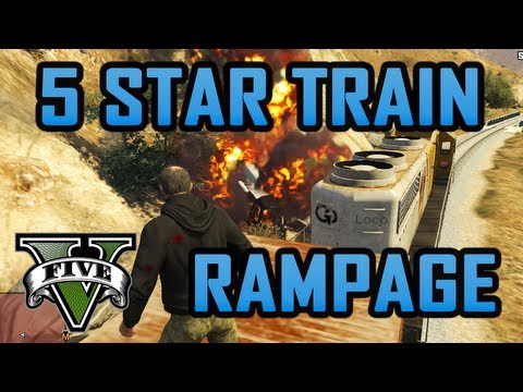 GTA V - Train Rampage! (5 Star Wanted Level) - UCZmPkHZxpviguTuxU2K9g2A