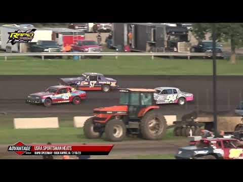 Sportsman &amp; Hobby Stock Heats, B-Mod B Feature | Rapid Speedway | 7-16-2021 - dirt track racing video image
