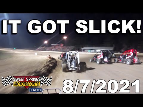 IT GOT SLICK! - 600cc Micro Sprint Car Racing at Sweet Springs Motorsports Complex - dirt track racing video image