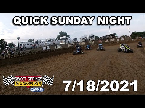 QUICK SUNDAY NIGHT - Non-Wing Micro Sprint Racing at Sweet Springs Motorsports Complex: 7/18/2021 - dirt track racing video image