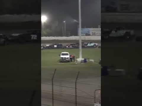 Streetstock comming in hot at Wilmot Raceway. #streetstocks #racing #motorsport #crash #automobile - dirt track racing video image
